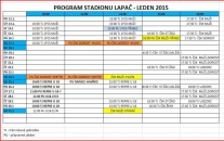 Program stadionu Lapač - leden 2015